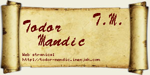 Todor Mandić vizit kartica